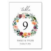 Numéro De Table Couronne de mariage de fleurs de rose d'automne (Par défaut)