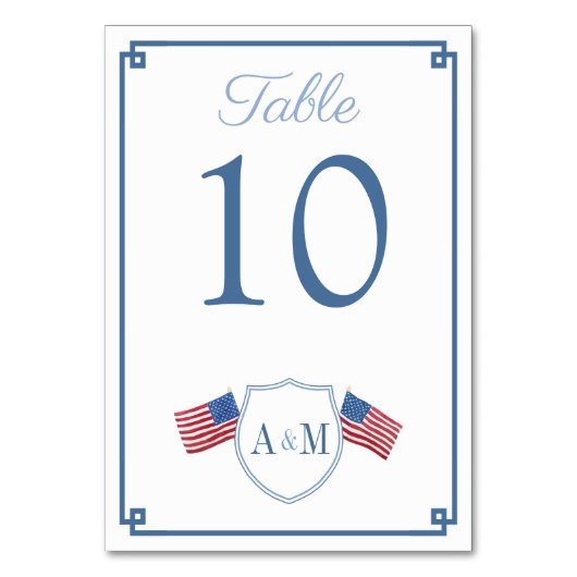 Numéro De Table Couronne de monogramme intemporelle Mariage 14 jui (Par défaut)