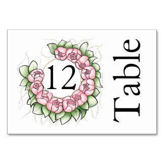 Numéro De Table Couronne de pivoine rose élégante pour table de ma