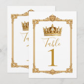 Numéro de table Couronne Royale Couronnée d'Or (Devant / Derrière)
