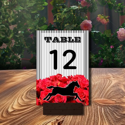 Numéro De Table Course et Rose Derby Party