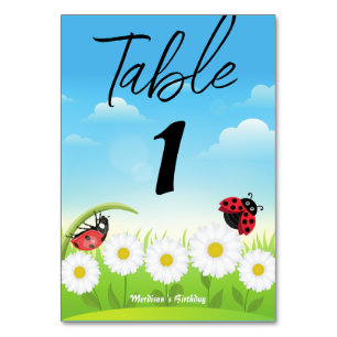Numéro De Table Coute Polka point Ladybug Daisy Flower fête d'anni