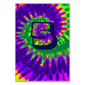 Numéro De Table Couvre-table mariage tie-dye spirale vert et viole (Dos)