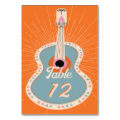 Numéro De Table Cowboy Western Guitare Mariage de couleurs audacie (Dos)