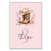 Numéro De Table Cowgirl Fleur sauvage Bash Anniversaire rose Ouest (Par défaut)