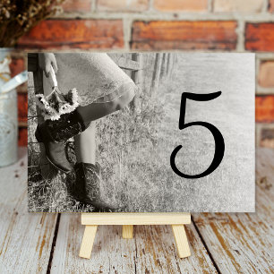 Numéro De Table Cowgirl Sunflowers Pays Mariage de l'Ouest