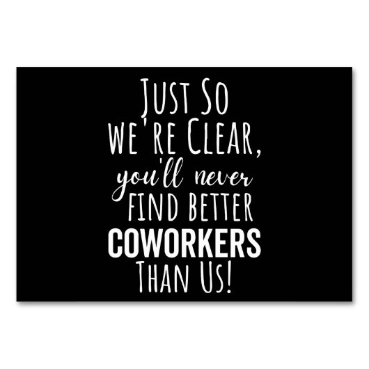 Numéro De Table Coworker | Moving | Leaving (Devant)