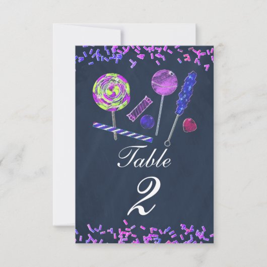Numéro de table craie friandises Candy Land tablea (Devant)