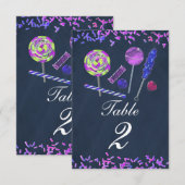 Numéro de table craie friandises Candy Land tablea (Devant / Derrière)