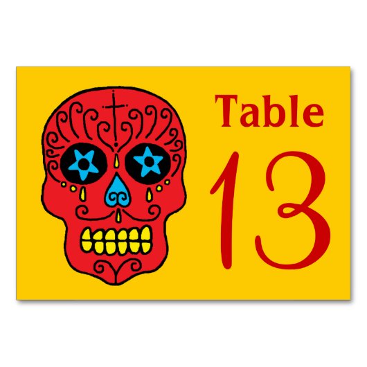 Numéro De Table Crâne de Sucre (Devant)