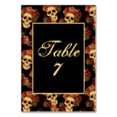 Numéro De Table Crâne gothique Halloween Mariage noir (Par défaut)
