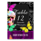 Numéro De Table Crâne gothique, mariage noir et violet (Par défaut)