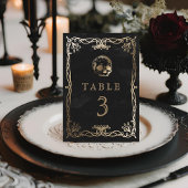 Numéro De Table Crâne Mariage gothique