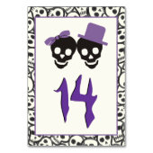 Numéro De Table Crânes amusants Halloween violet mariage numéro de (Dos)