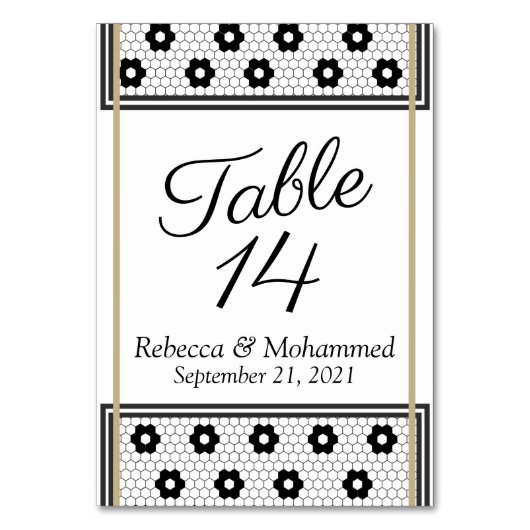 Numéro De Table Cravate noire Bistro français (Par défaut)