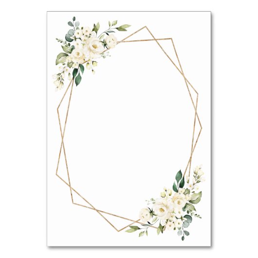 Numéro De Table Cream White Flowers, Boho, Baptism Table Numbers (Dos)