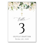 Numéro De Table Cream White Flowers, Boho, Baptism Table Numbers (Par défaut)