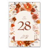 Numéro De Table Crème Brûlé Orange Floral Mariage Arc Botanique (Par défaut)