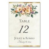 Numéro De Table Crème Floral & Ruban - Crème (Par défaut)