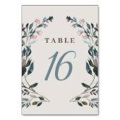 Numéro De Table Crest jardin | Eggshell | Floral Blue Mariage (Dos)