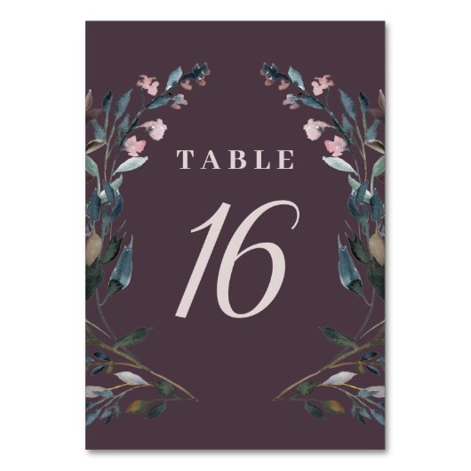 Numéro De Table Crest jardin | Mauve Purple Mariage Floral Siège (Par défaut)