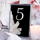 Numéro De Table Cristaux blancs sur Mariage noir