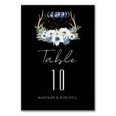 Numéro De Table Cristaux de lune Fleurs Boho Mariage métaphysique (Dos)