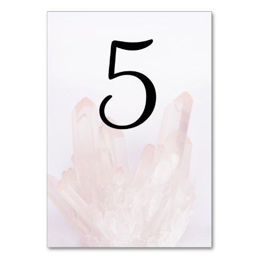 Numéro De Table Cristaux rose pâle (Dos)