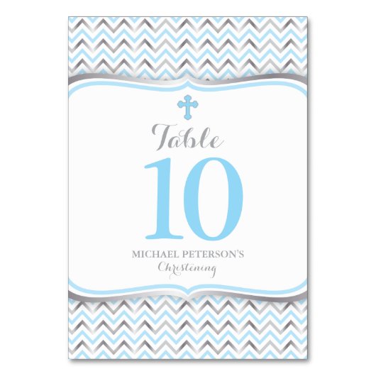 Numéro de table croisée bleu et argent (Dos)