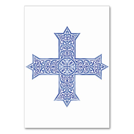 Numéro De Table Croix copte d'art en Lapis Bleu Premium (Par défaut)