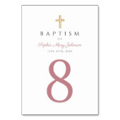 Numéro De Table Croix Religieuse Écriture Rose Élégante Baptême Fi (Par défaut)