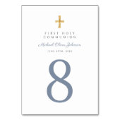 Numéro De Table Croix religieuse Garçon Première Communion Bleu (Par défaut)