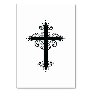 Numéro De Table Croix sculptée décorative de luxe