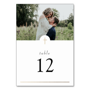 Numéro De Table Croix simple catholique avec Mariage photo