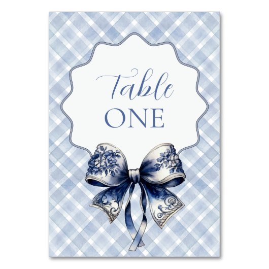 Numéro De Table Croquette bleue Numéro de tableau inspiré (Dos)