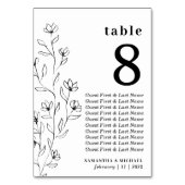 Numéro De Table Croquis floral botanique Siège transparent (Dos)