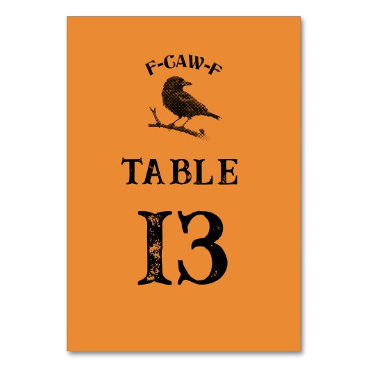 Numéro De Table Crow F-CAW-F Halloween personnalisé (Dos)