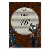 Numéro De Table Custom Halloween Table Number Card Black Cat Spook (Dos)