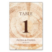 Numéro De Table Custom Rustic wedding Wood Grain background (Dos)
