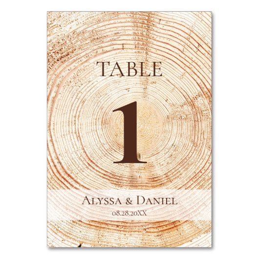 Numéro De Table Custom Rustic wedding Wood Grain background (Par défaut)