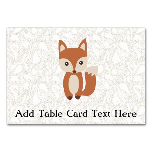 Numéro De Table Cute Baby Fox (Devant)