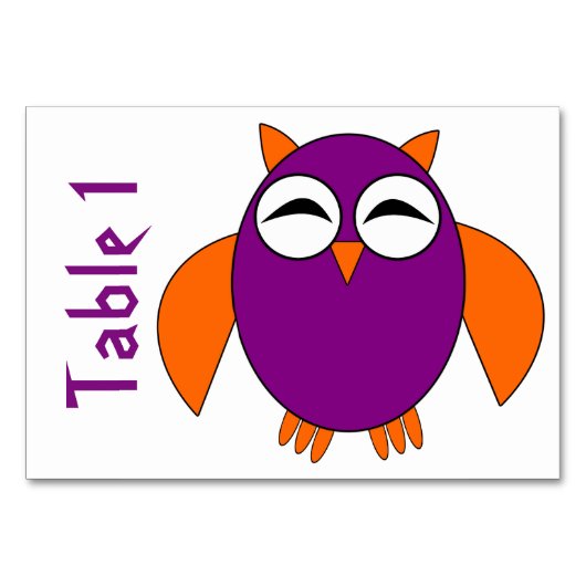 Numéro De Table Cute Halloween Owl Table personnalisable (Devant)