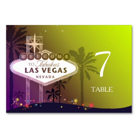 Numéro De Table Cute Las Vegas Mariage (Devant)