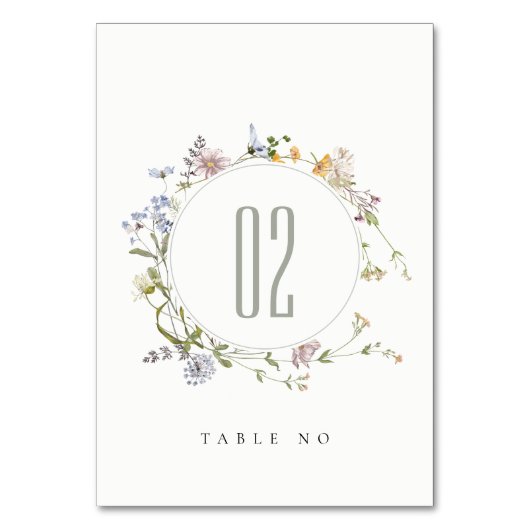 Numéro De Table Cute Rustique Jaune Pré Floral Mariage Wreath (Par défaut)