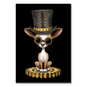 Numéro De Table Cute Steampunk Chihuahua Chiot Chien, noir (Par défaut)