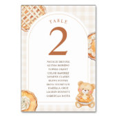 Numéro De Table Cutie Pie Gingham Teddy Bear Fall Baby Shower (Par défaut)