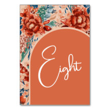 Numéro de table d'accueil | Boho Terracotta Floral