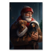 Numéro De Table Dachshund Avec Noël Festif Du Père Noël (Par défaut)