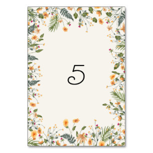 Numéro De Table Daffodiles botaniques Daisy Peony Flowers Mariage