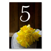 Numéro De Table Daffodiles rustiques et Mariage campagnard en bois (Dos)